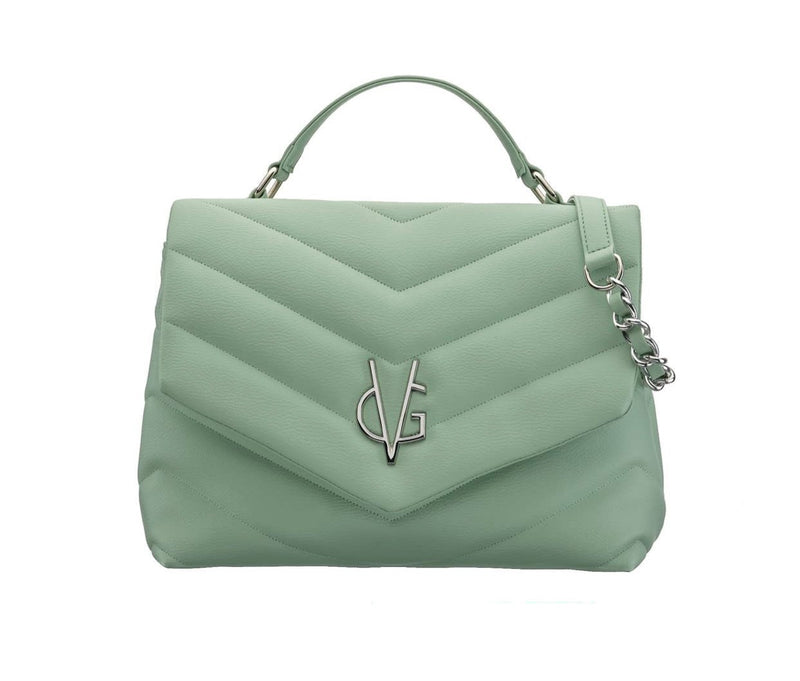 Large handbag in mint with quilted seams